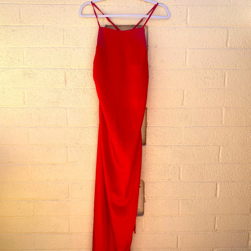SHEIN Red Satin Dress